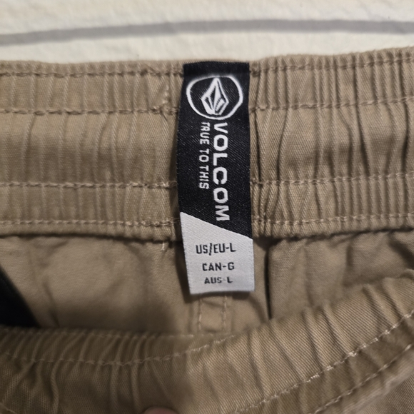 VOLCOM Mens Khaki Jogger Pant Sinched Cuff Stretch Waistband Casual Gorp Size L - Picture 8 of 15